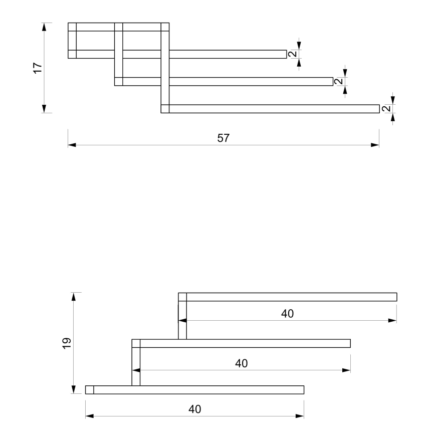 Wall towel holder 19x58 cm black