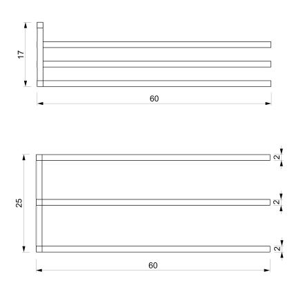 Wall towel holder 25x60 cm white