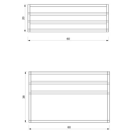 Wall towel holder 37x60 cm black