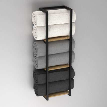 Wall towel holder 78x23 cm black