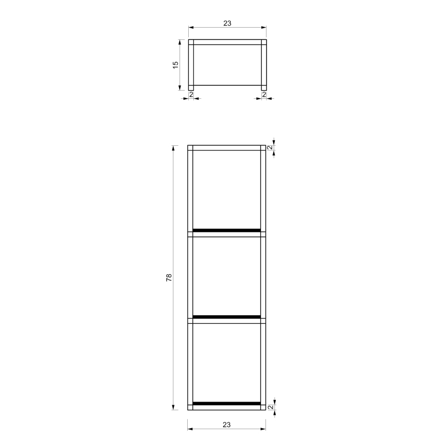 Wall towel holder 78x23 cm black