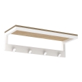 Wall towel holder with a shelf 10x40 cm white