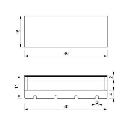 Wall towel holder with a shelf 10x40 cm white