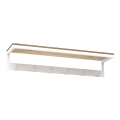 Wall towel holder with a shelf 10x60 cm white