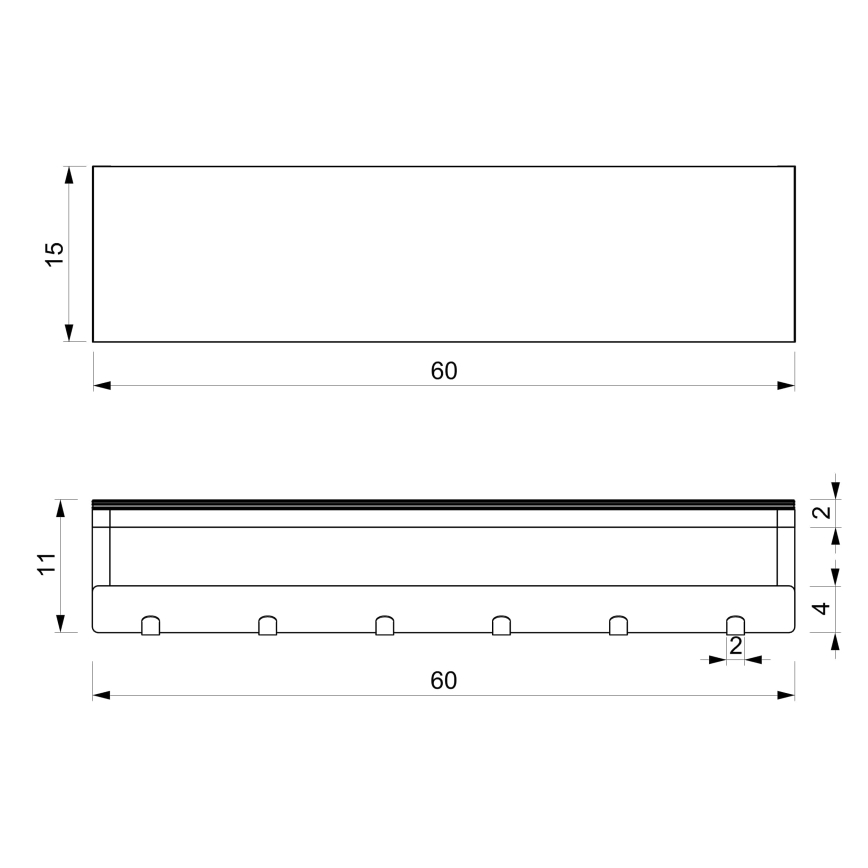 Wall towel holder with a shelf 10x60 cm white
