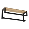 Wall towel holder with a shelf 14x40 cm black