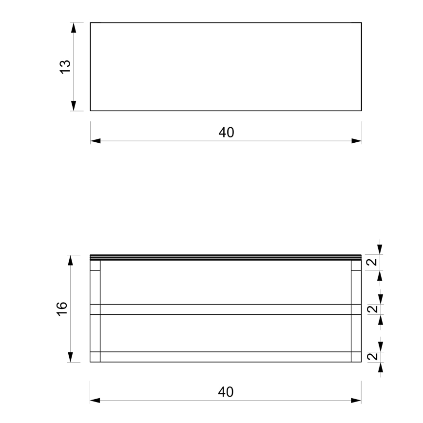 Wall towel holder with a shelf 14x40 cm black