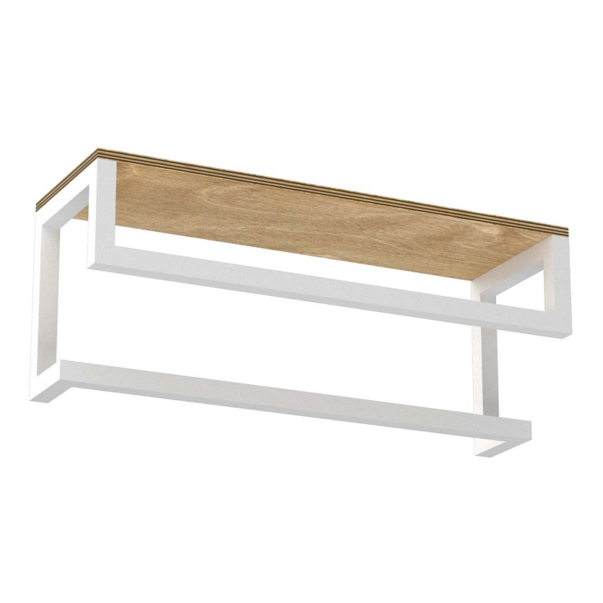 Wall towel holder with a shelf 14x40 cm white