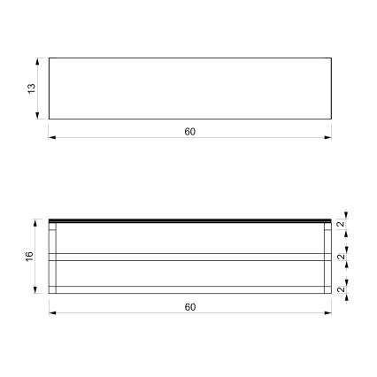 Wall towel holder with a shelf 14x60 cm white