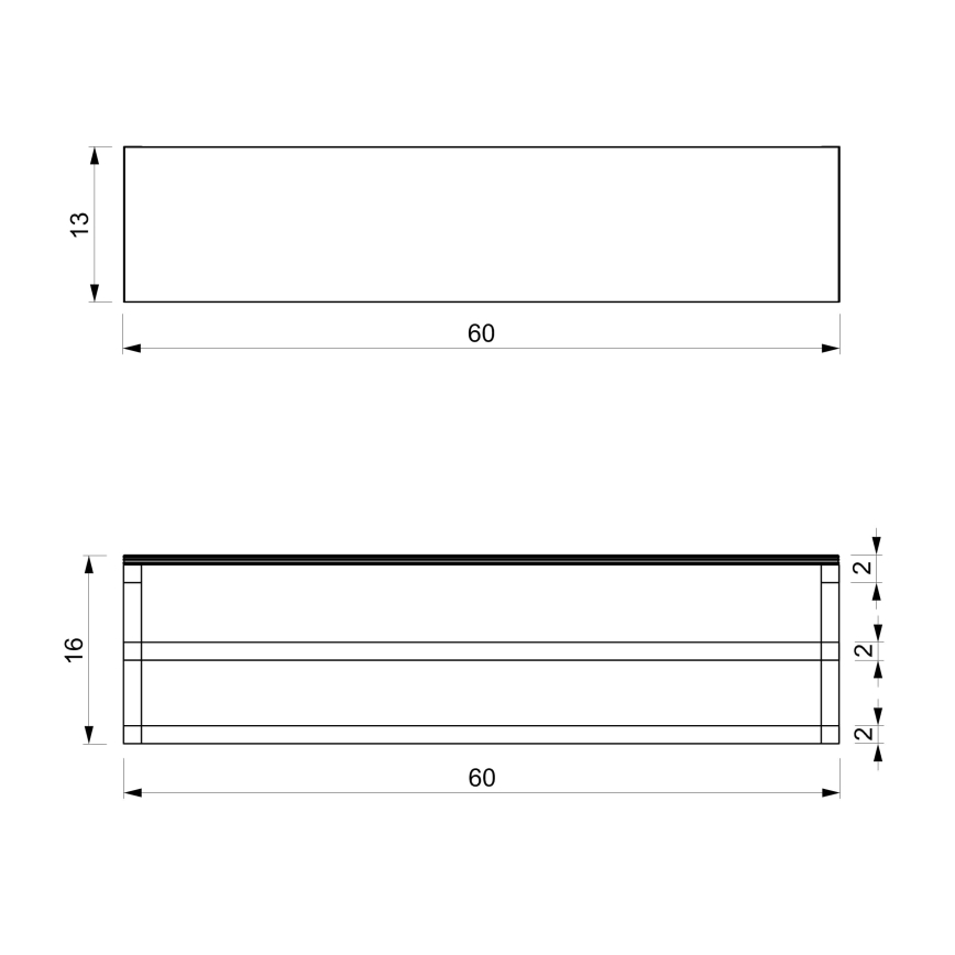 Wall towel holder with a shelf 14x60 cm white