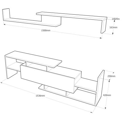 Wall unit DREAM brown/white