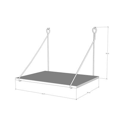 Wall work table TUNA 50x70 cm brown/black