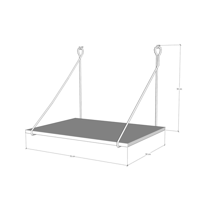 Wall work table TUNA 50x70 cm brown/black