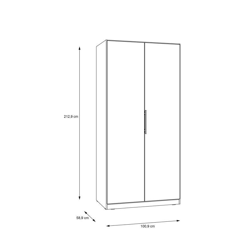 Wardrobe MARO 100x213 cm Artisan Oak