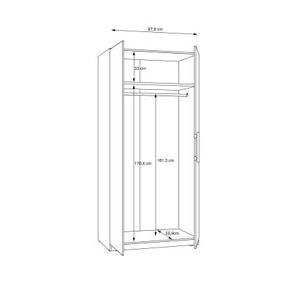 Wardrobe MARO 100x213 cm Artisan Oak