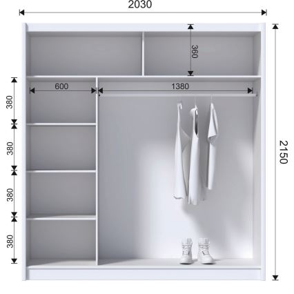Wardrobe SABRINA 203x215 cm oak craft