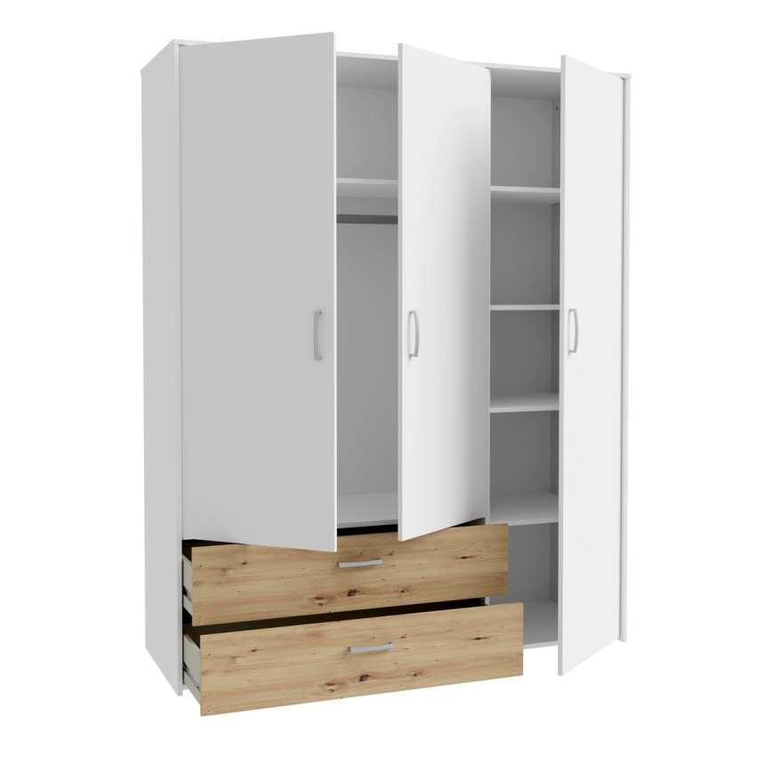 Wardrobe URO 152x190 cm Artisan Oak/White