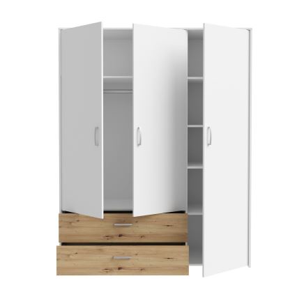 Wardrobe URO 152x190 cm Artisan Oak/White