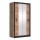 Wardrobe with mirror MIRO 120x215 cm oak craft/black