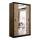 Wardrobe with mirror MIRO 150x215 cm oak craft/black