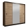 Wardrobe with mirror MIRO 203x215 cm oak craft/black