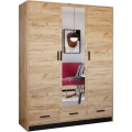 Wardrobe with mirror SANNA 150x215 cm oak craft