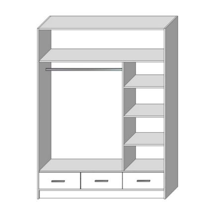 Wardrobe with mirror SANNA 150x215 cm oak craft