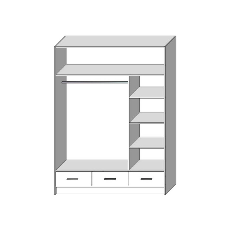 Wardrobe with mirror SANNA 150x215 cm oak sonoma