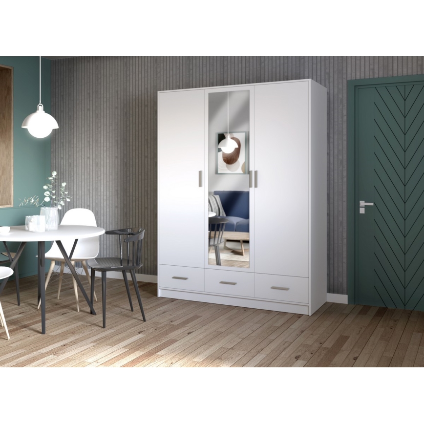 Wardrobe with mirror SANNA 150x215 cm white