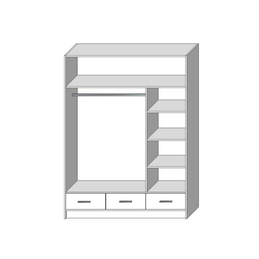 Wardrobe with mirror SANNA 150x215 cm white