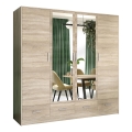 Wardrobe with mirror SANNA 200x215 cm oak sonoma