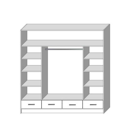 Wardrobe with mirror SANNA 200x215 cm white