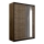 Wardrobe with mirror SANTINO 150x215 cm oak craft/black