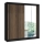 Wardrobe with mirror SANTINO 203x215 cm black/oak craft