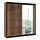 Wardrobe with mirror SANTINO 203x215 cm oak craft/black