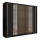 Wardrobe with mirror SANTINO 250x215 cm black/oak craft