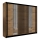 Wardrobe with mirror SANTINO 250x215 cm oak craft/black