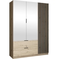 Wardrobe with mirror VISTA 150x215 cm oak artisan/graphite