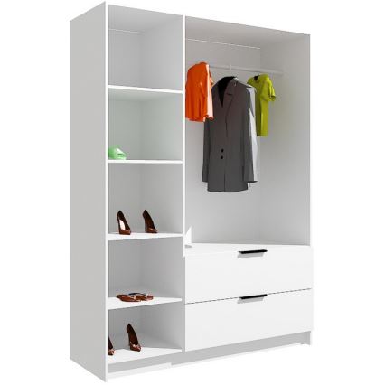 Wardrobe with mirror VISTA 150x215 cm oak artisan/graphite