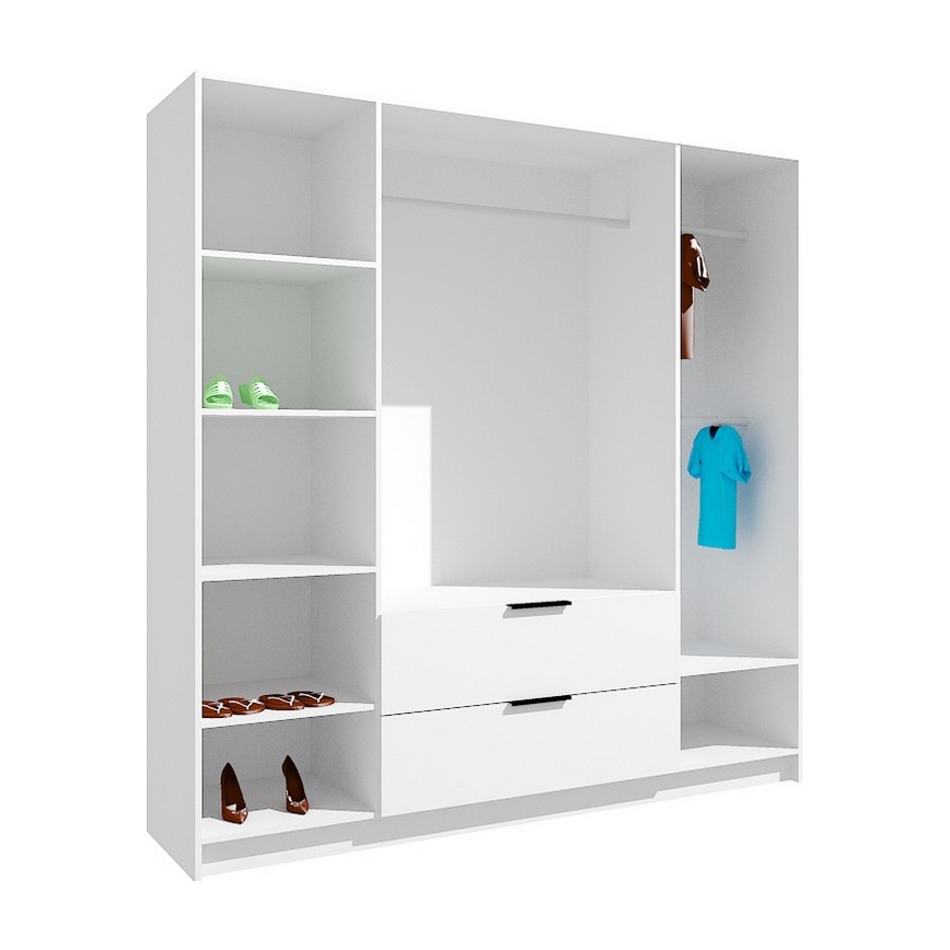 Wardrobe with mirror VISTA 200x215 cm oak artisan/graphite