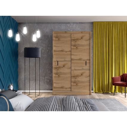 Wardrobe with sliding doors SAPHIRA 150x215 cm oak wotan
