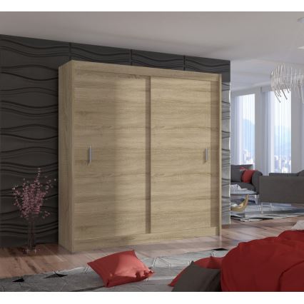 Wardrobe with sliding doors SAPHIRA 203x215 cm oak sonoma