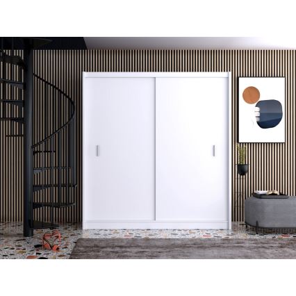 Wardrobe with sliding doors SAPHIRA 203x215 cm white