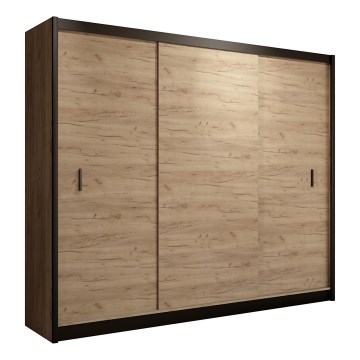 Wardrobe with sliding doors SAPHIRA 250x215 cm oak craft