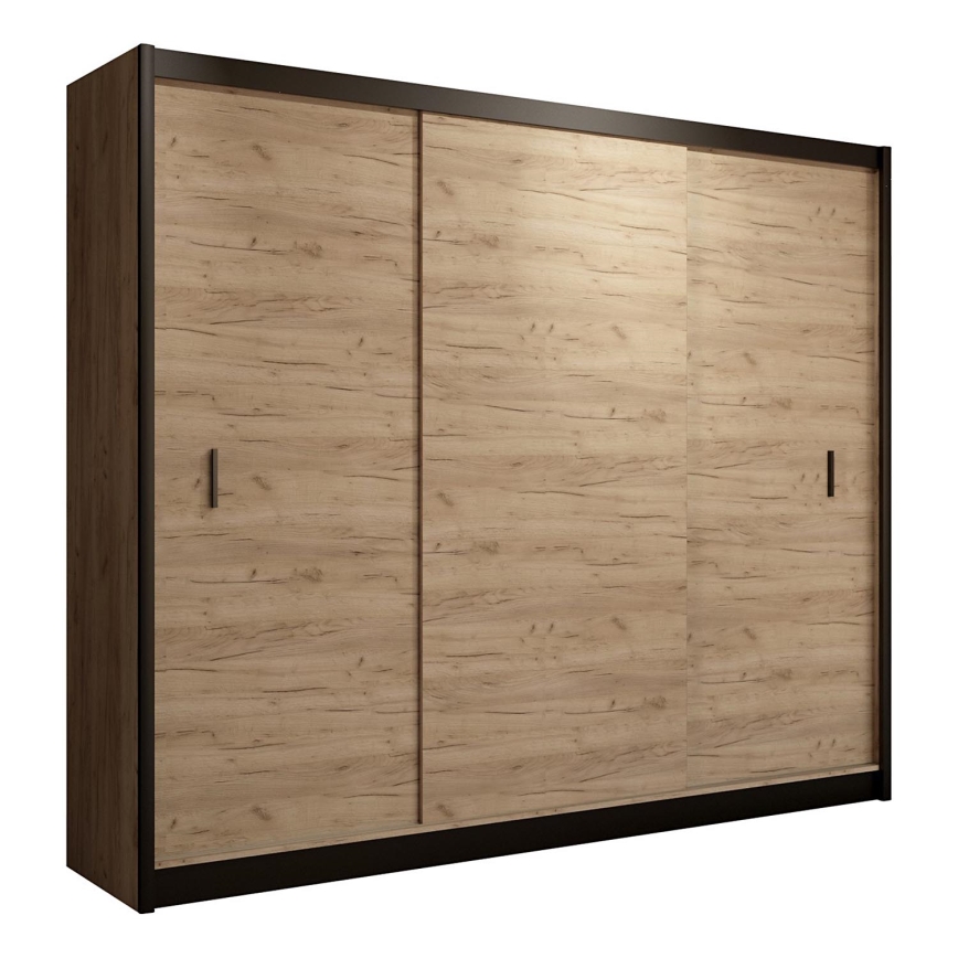 Wardrobe with sliding doors SAPHIRA 250x215 cm oak craft