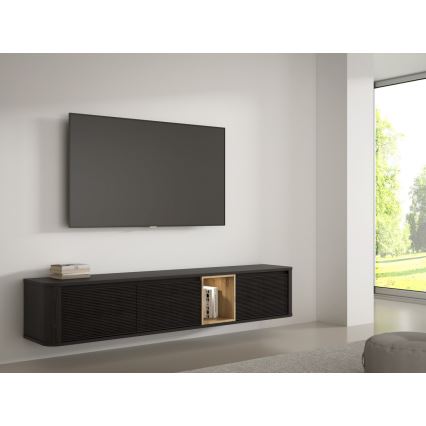 WARO TV Stand, Black/Brown