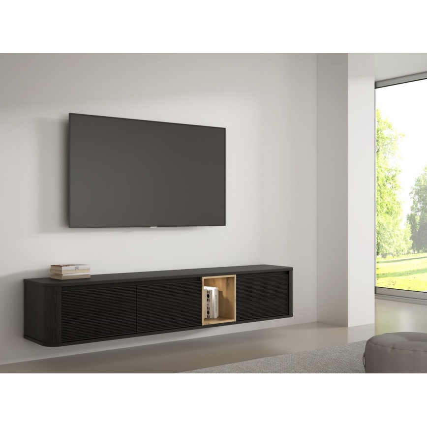 WARO TV Stand, Black/Brown