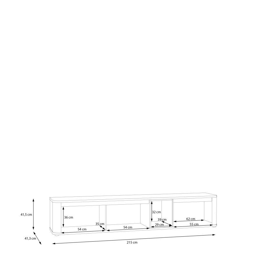 WARO TV Stand, Black/Brown