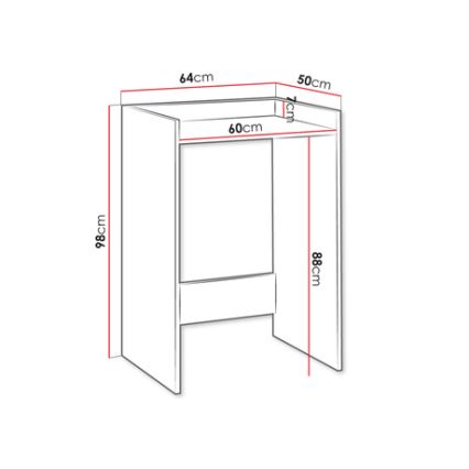 Washing machine cabinet POLA 98x64 cm white