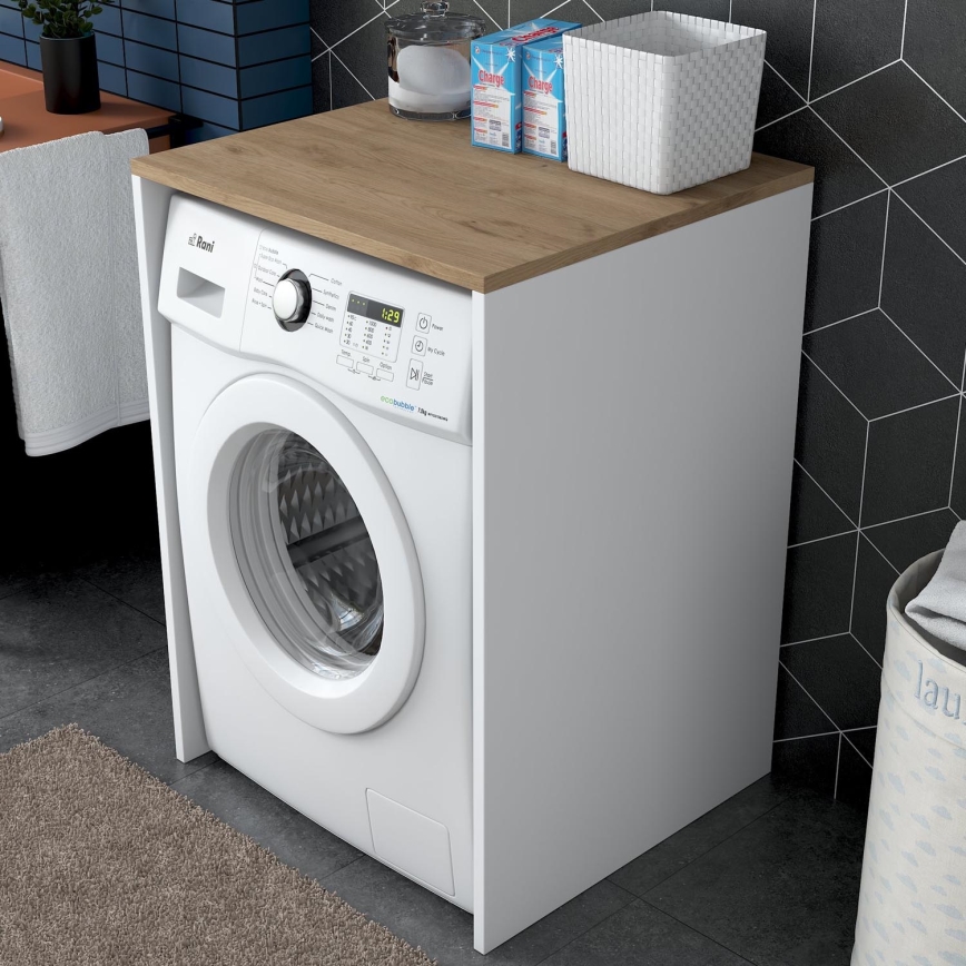 Washing machine cabinet RANI 65x91,8 cm white/brown